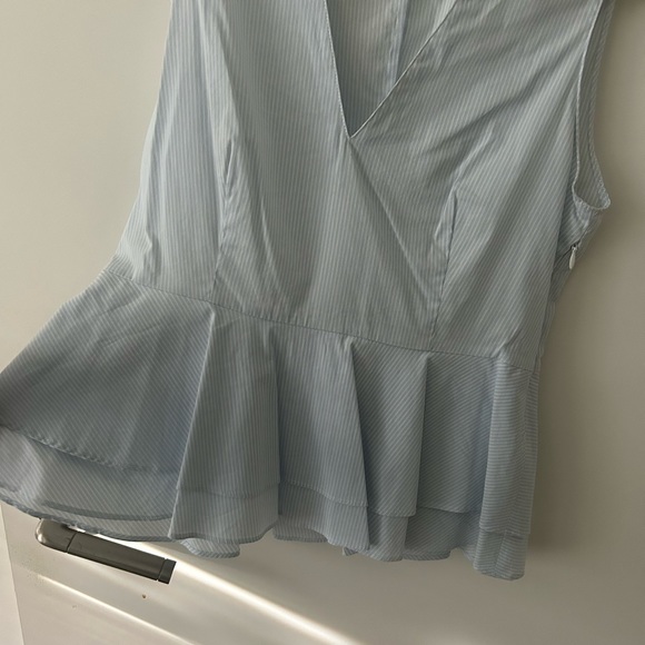 Zara Striped V-Neck Peplum Top - Picture 4 of 6